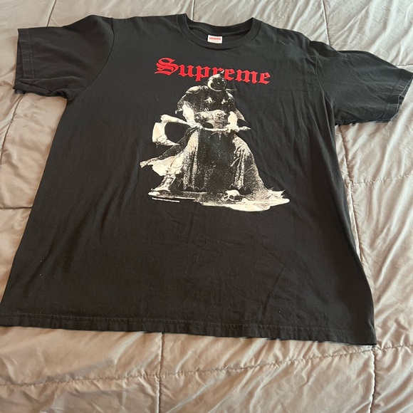 Supreme Black Tee with Red and White Graphic - Picture 1 of 6